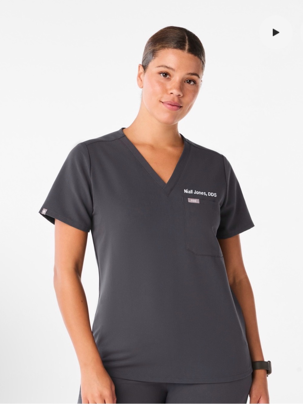 Figs charcoal Catarina one pocket scrub top size small NWT